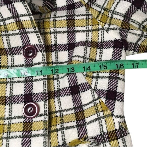 Y2K NWOT PENDLETON‎ WOOL DOUBLE BREASTED YELLOW PLAID FRINGE ACADEMIA BLAZER 2P - Picture 8 of 12